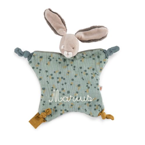 Doudou lapin sauge "Trois petits lapin"personnalisé